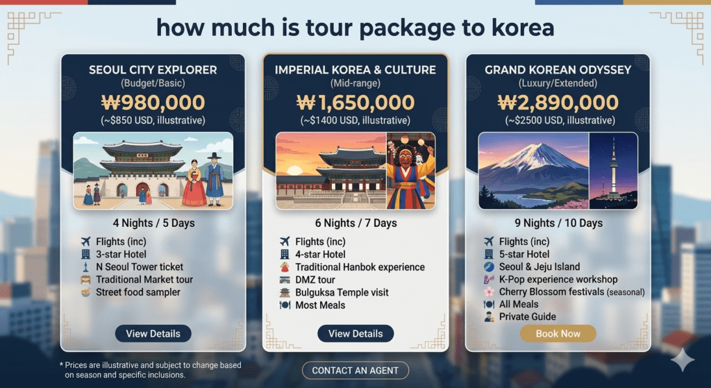 how much is tour package to korea
