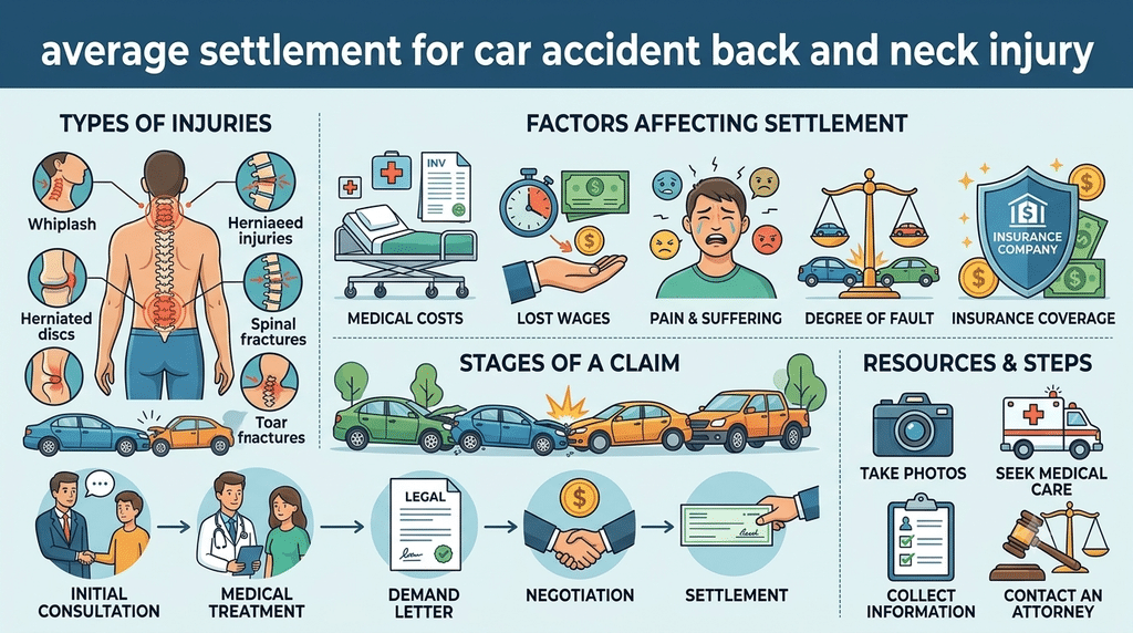 average settlement for car accident back and neck injury